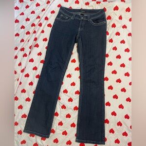 Elegant Dark Blue Women's Straight Leg Jeans